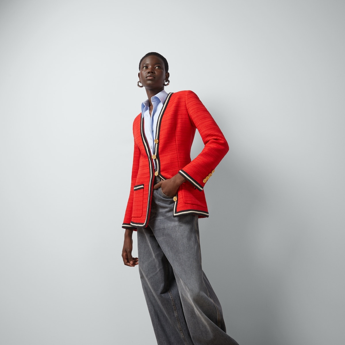 Wool jacket with braided ribbon trim - 2