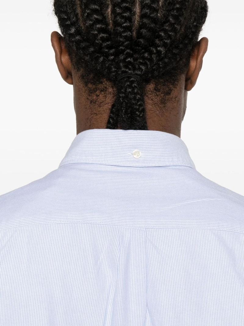 logo-embroidered striped shirt 5