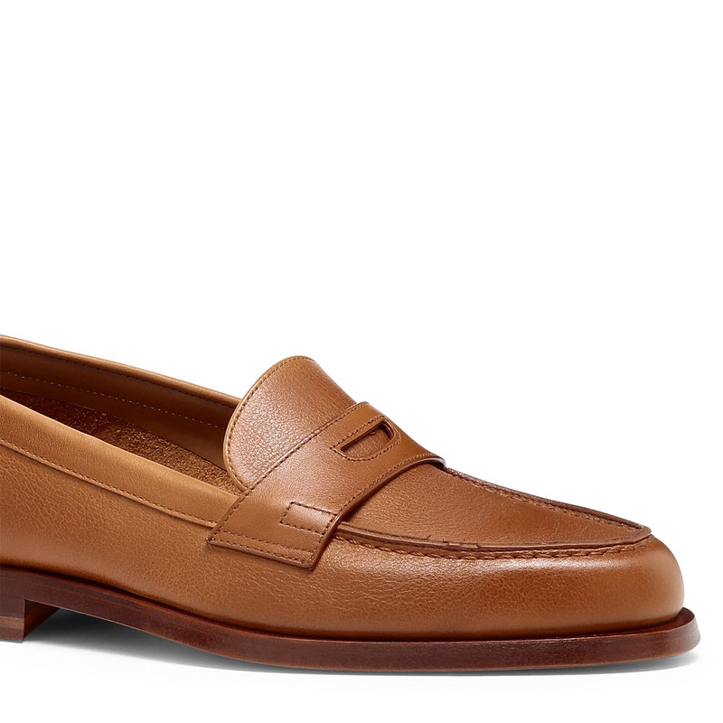 Women's light brown leather penny loafer 6