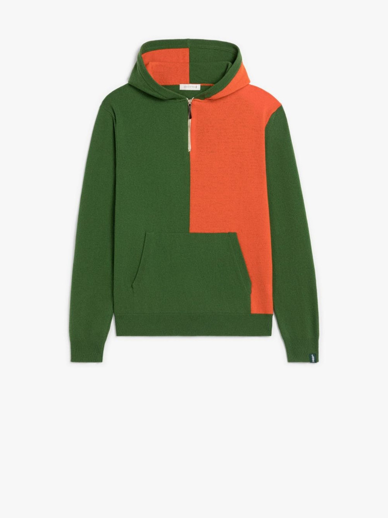 DOUBLE AGENT GREEN WOOL HOODED SWEATER 1