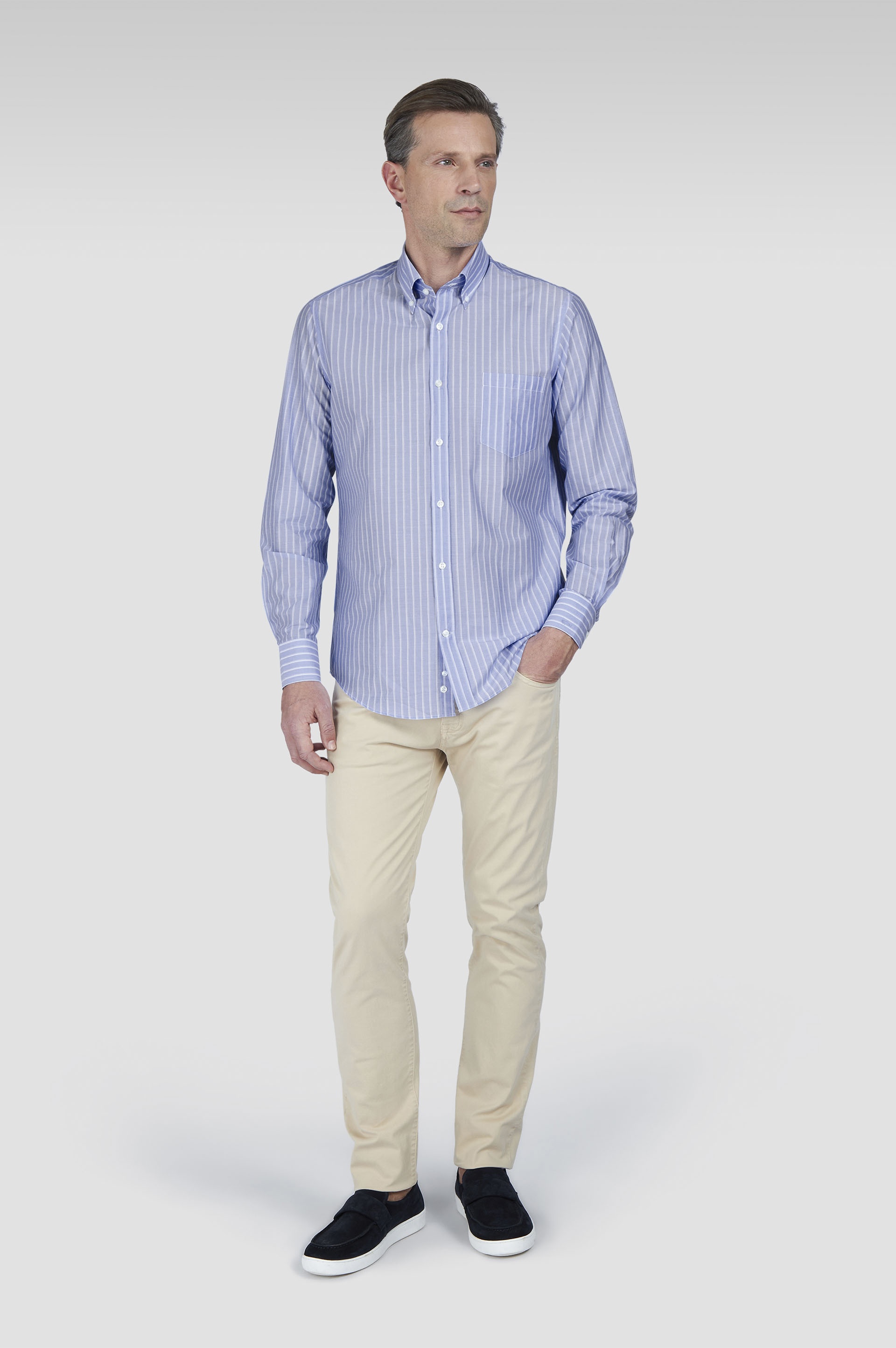 SUMMER BREEZE COTTON BUTTON-DOWN SHIRT - 2
