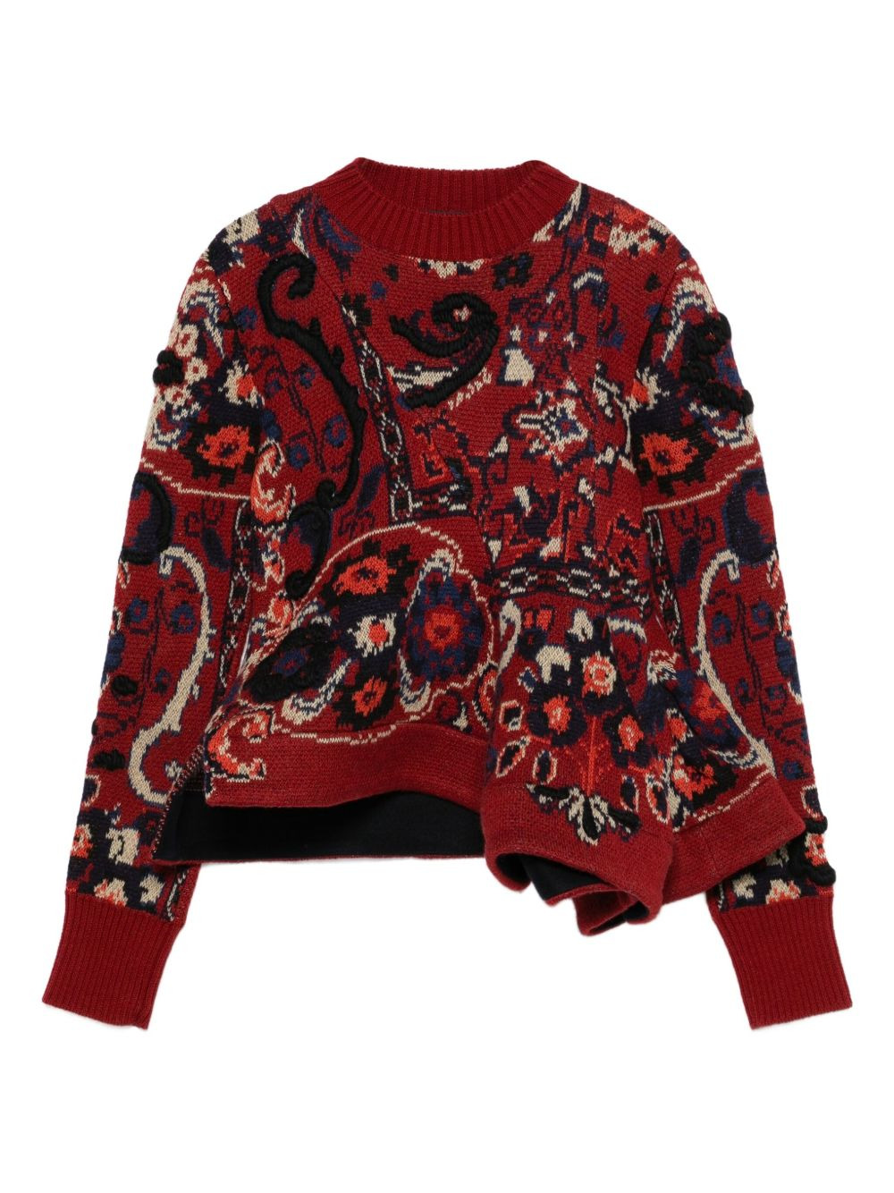 paisley-print asymmetric sweater - 1
