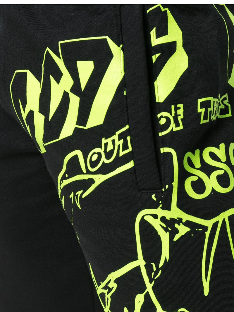 graffiti print track shorts 5