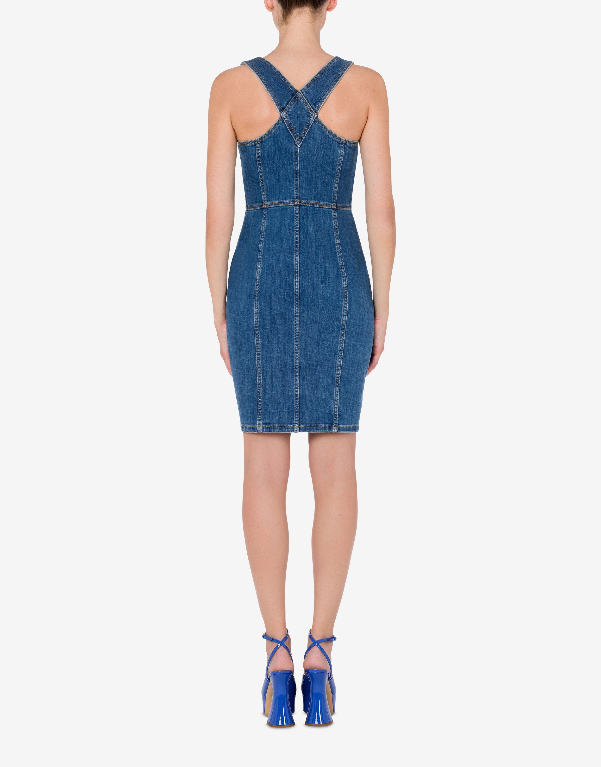 TEDDY BUTTONS DENIM DUNGAREES DRESS - 3