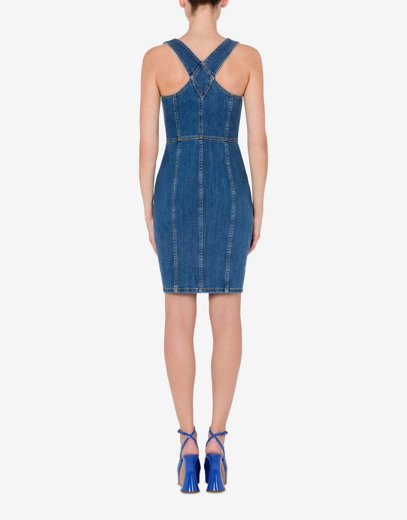 TEDDY BUTTONS DENIM DUNGAREES DRESS 3