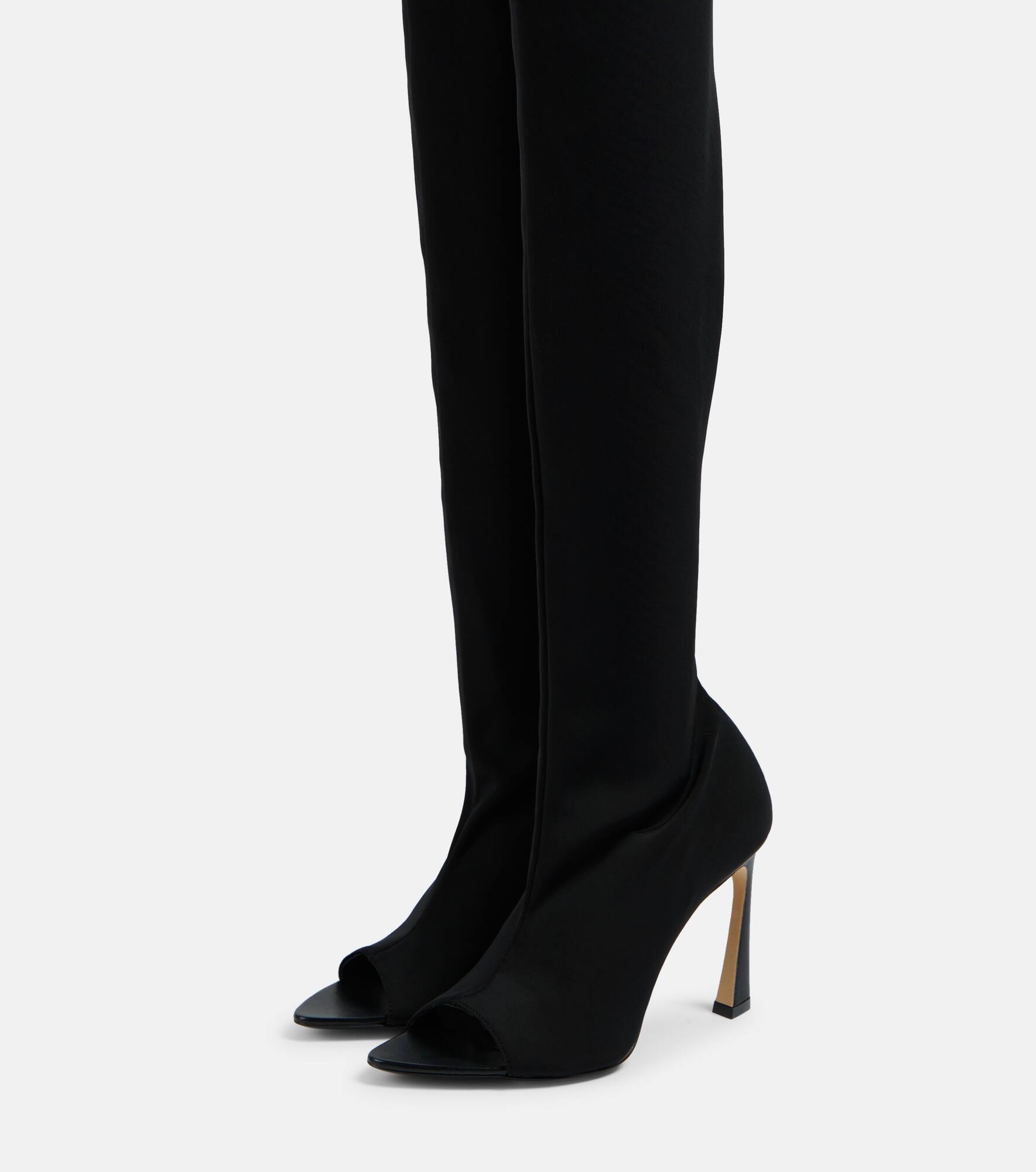 Peep Toe over-the-knee boots - 5