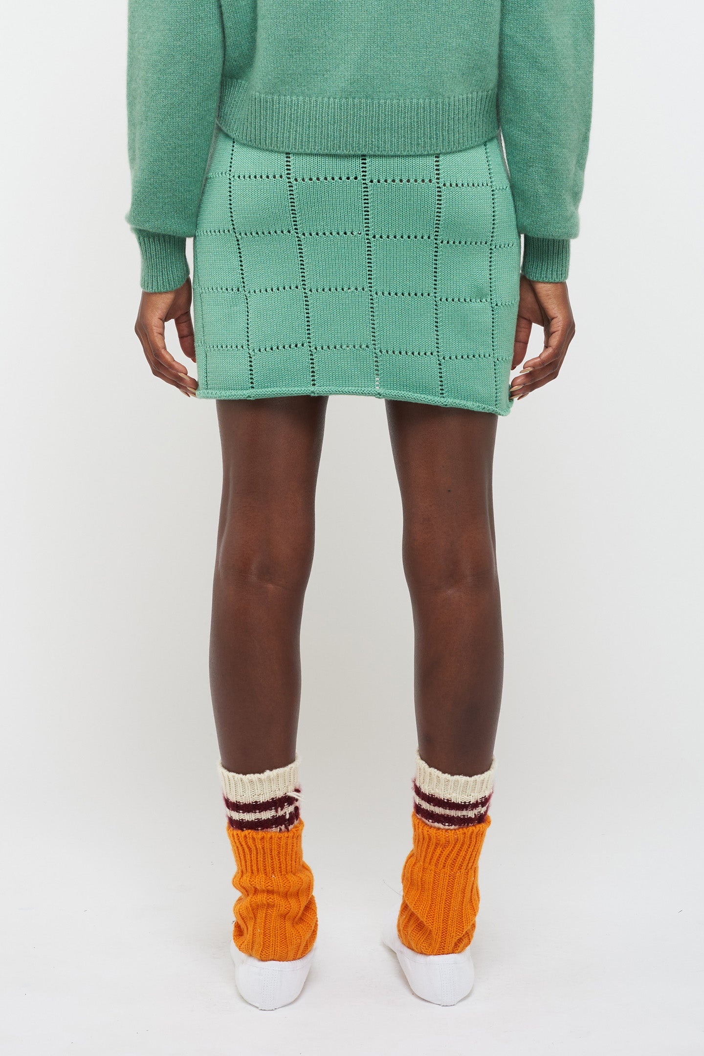 GRID POINTELLE MINI SKIRT - 3