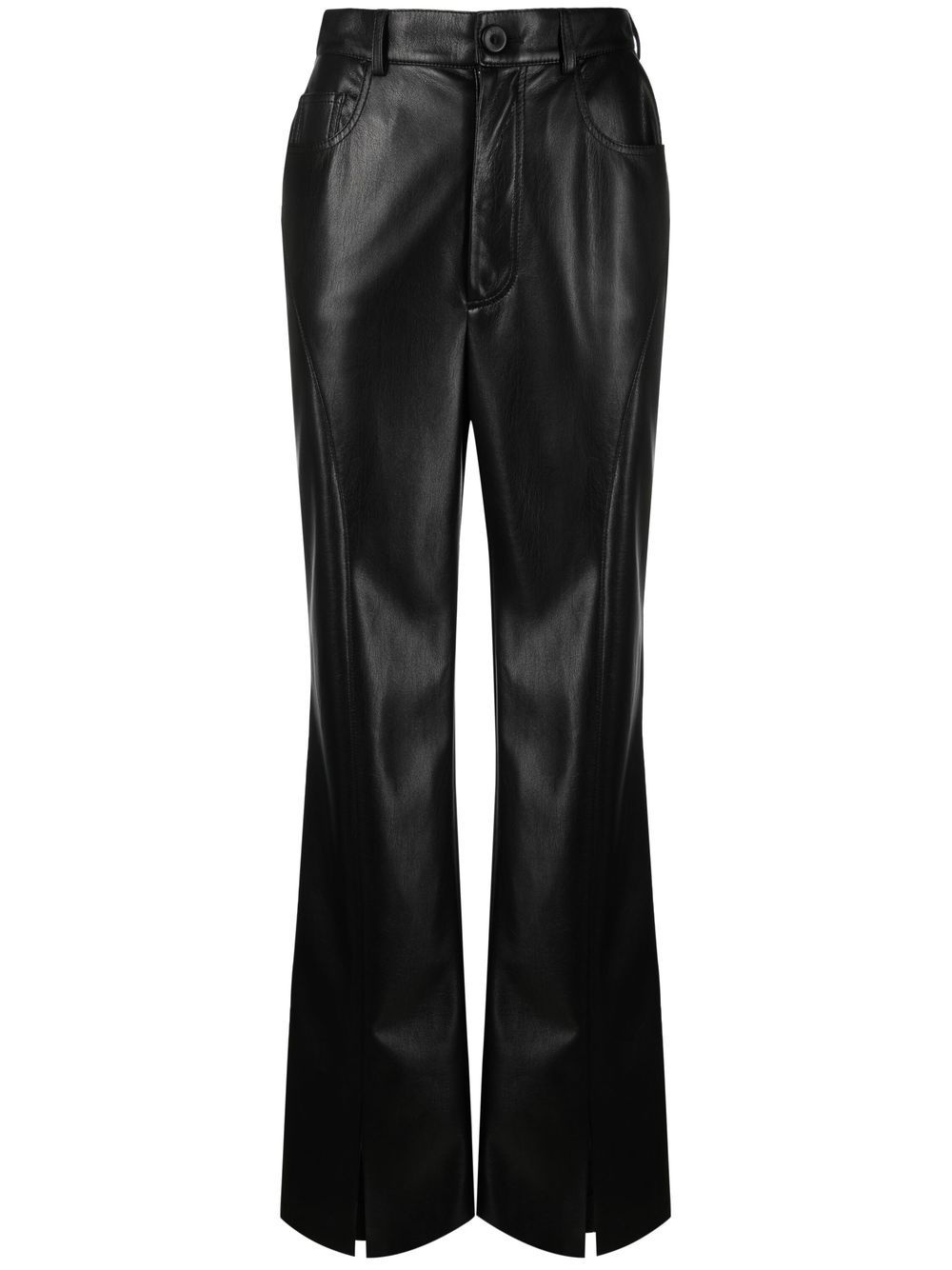 faux-leather bootcut trousers - 1