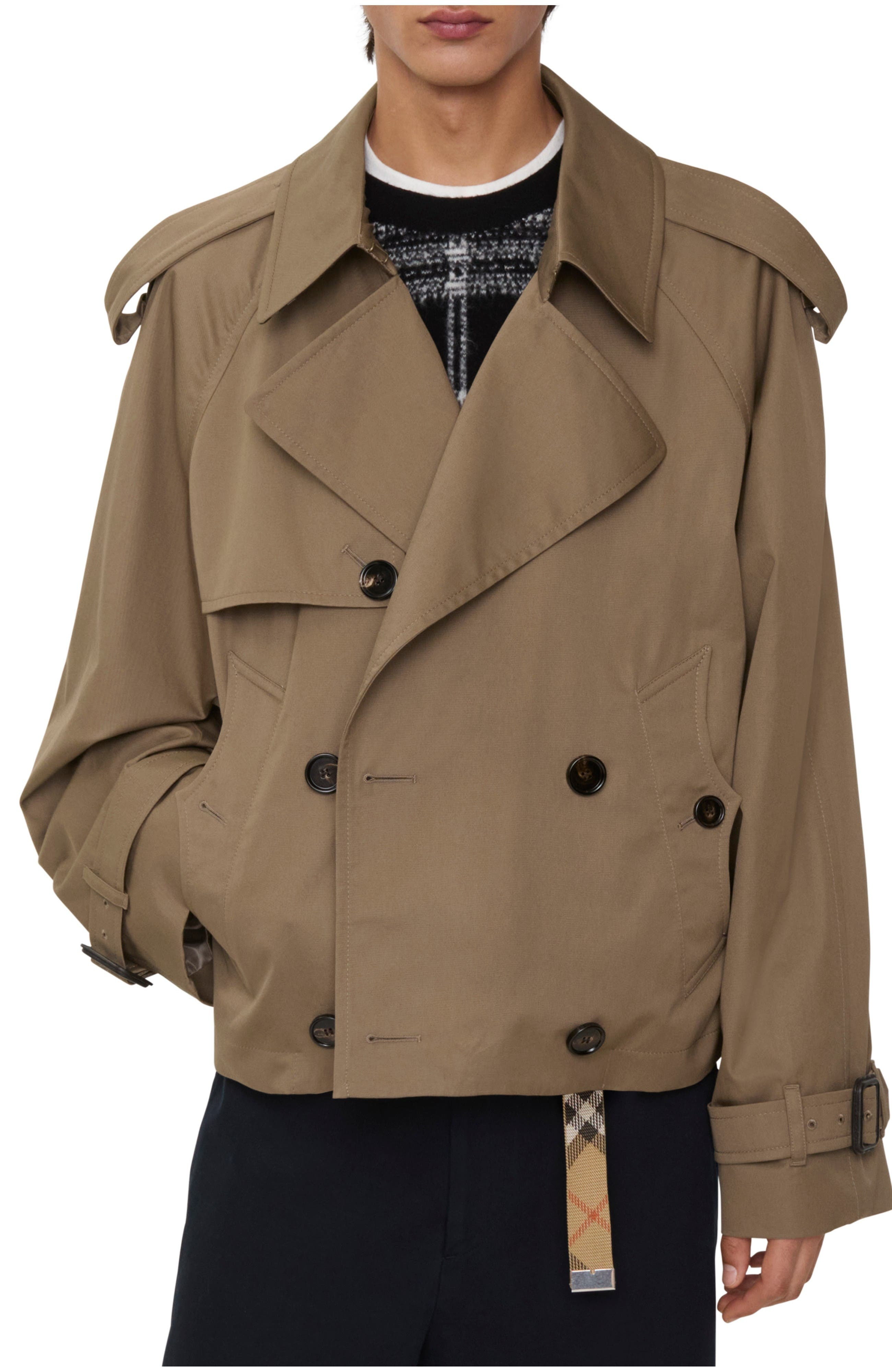 burberry Cropped Gabardine Trench Jacket in Clay Brown at Nordstrom - 1