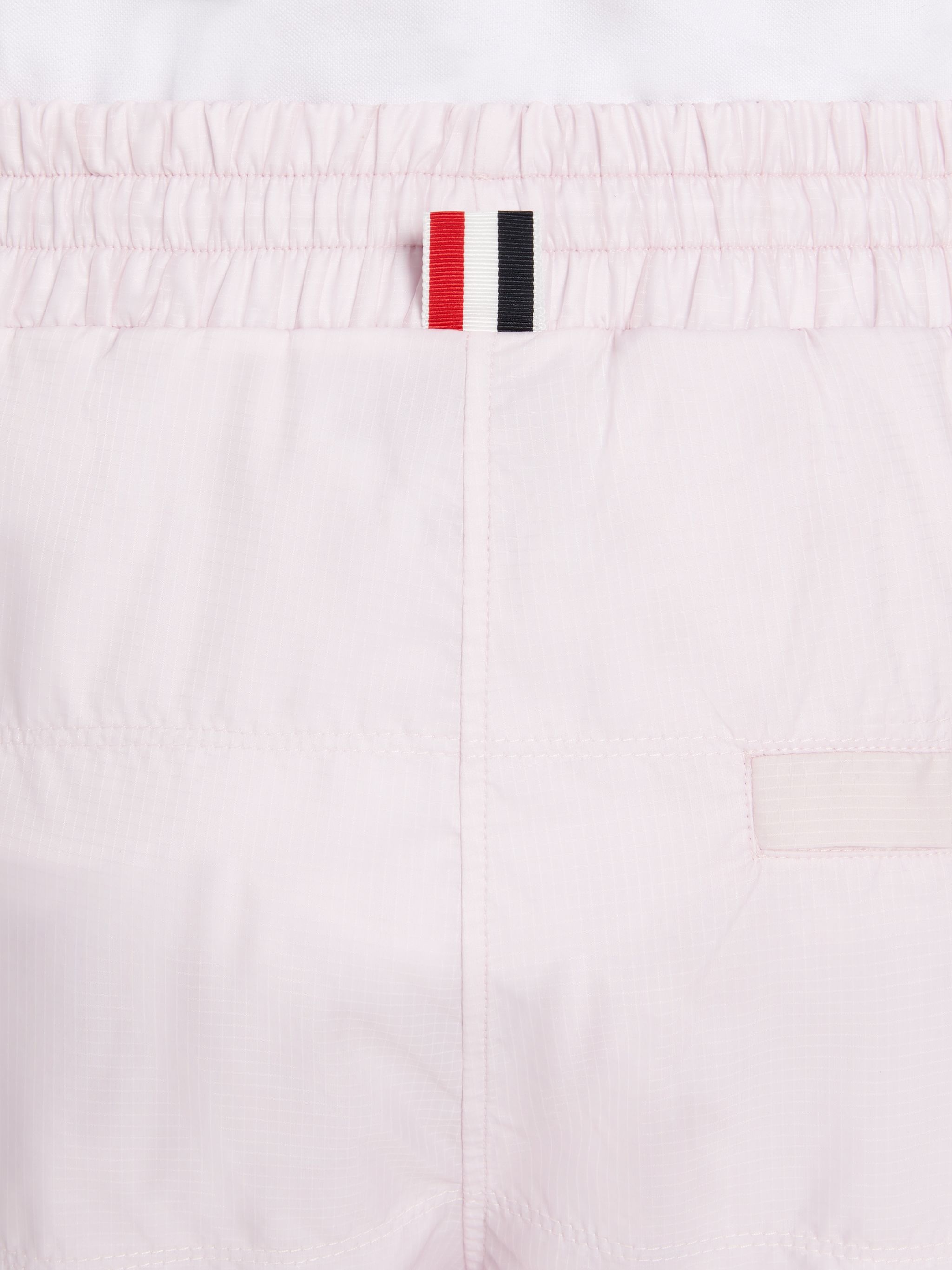 Light Pink Quilted Ripstop Jersey Lining Track Short - 6