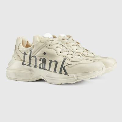 GUCCI Men's 'think/thank' print Rhyton sneaker outlook