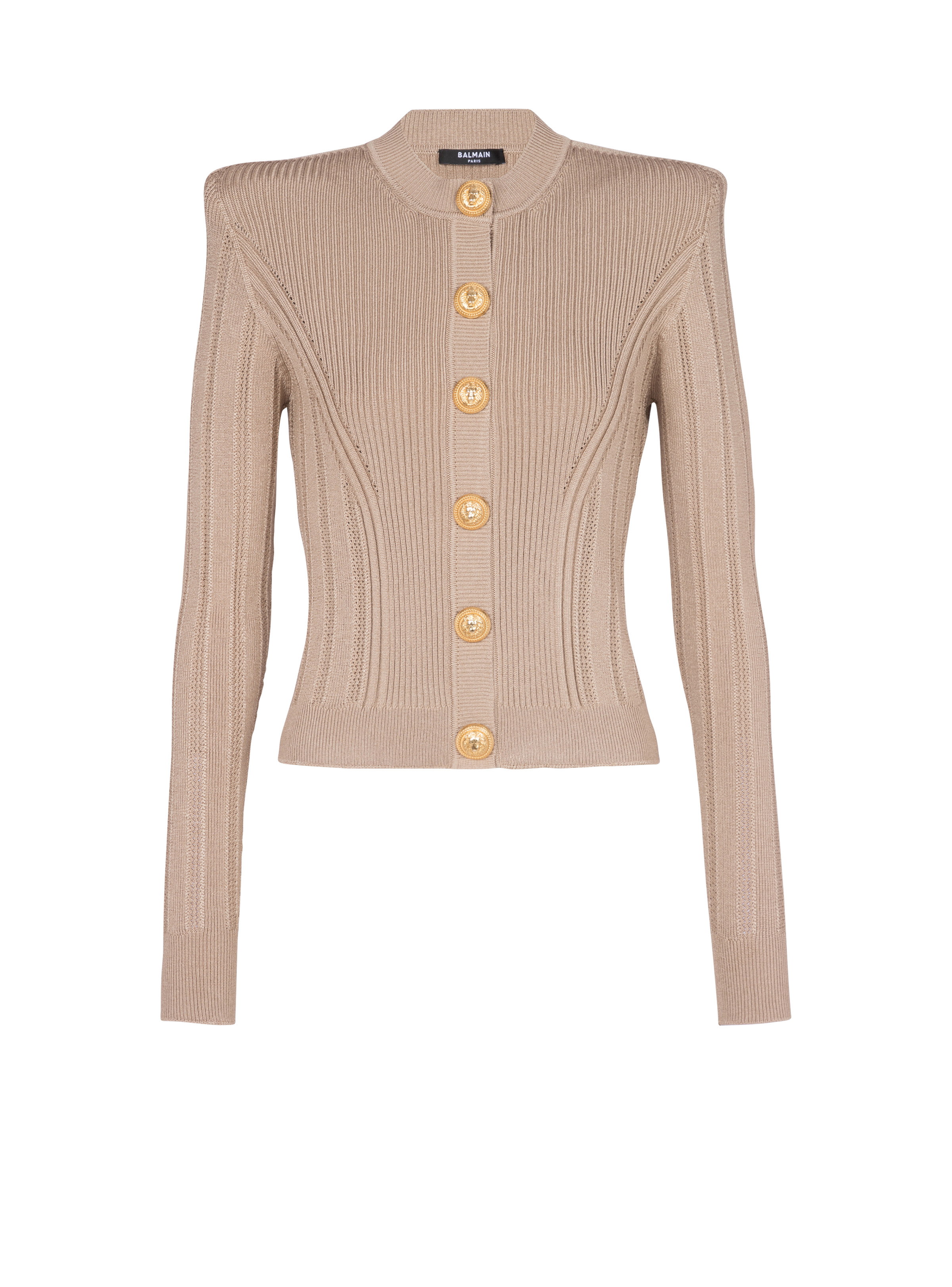 Knit cardigan with gold buttons - 1