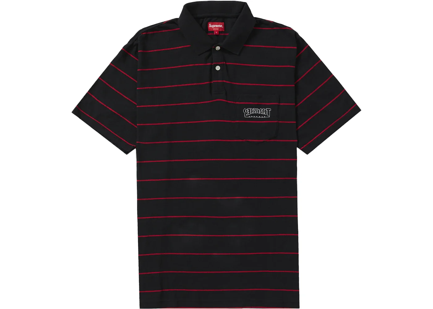 Supreme Thrasher Stripe Polo Black - 1