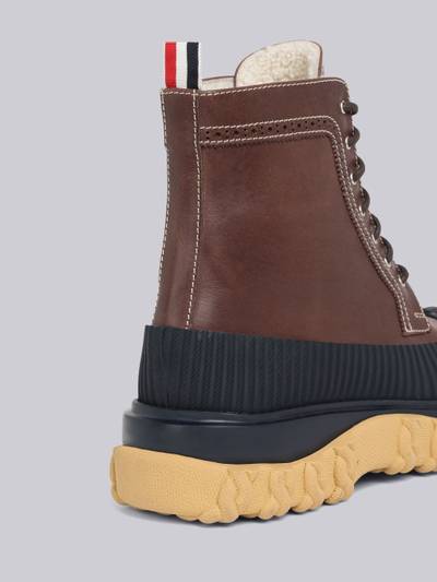 Thom Browne Smooth Calf Shearling Lined Longwing Duck Boot outlook