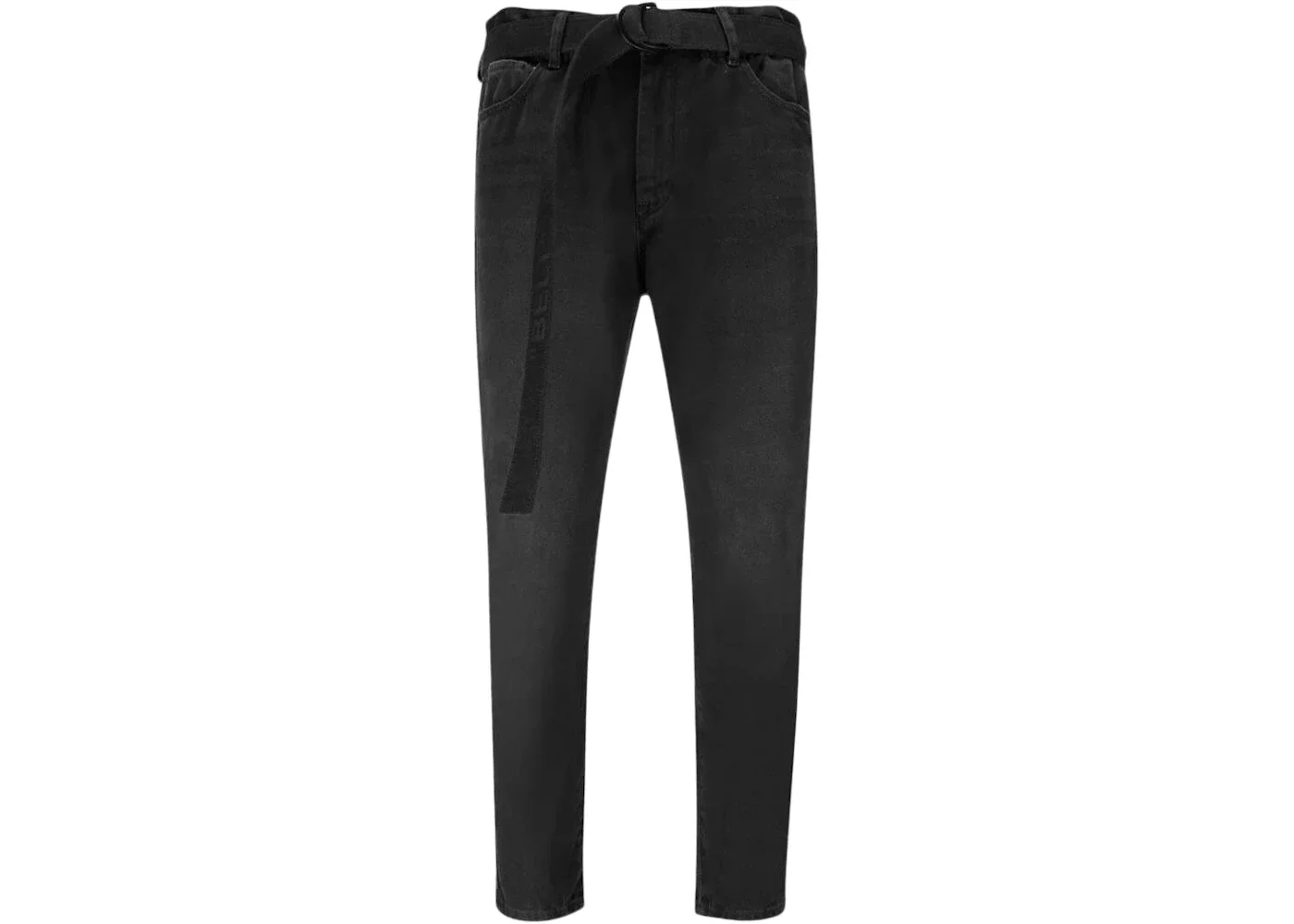 OFF-WHITE Belted Low Crotch Slim Fit Denim II Jeans Black - 1