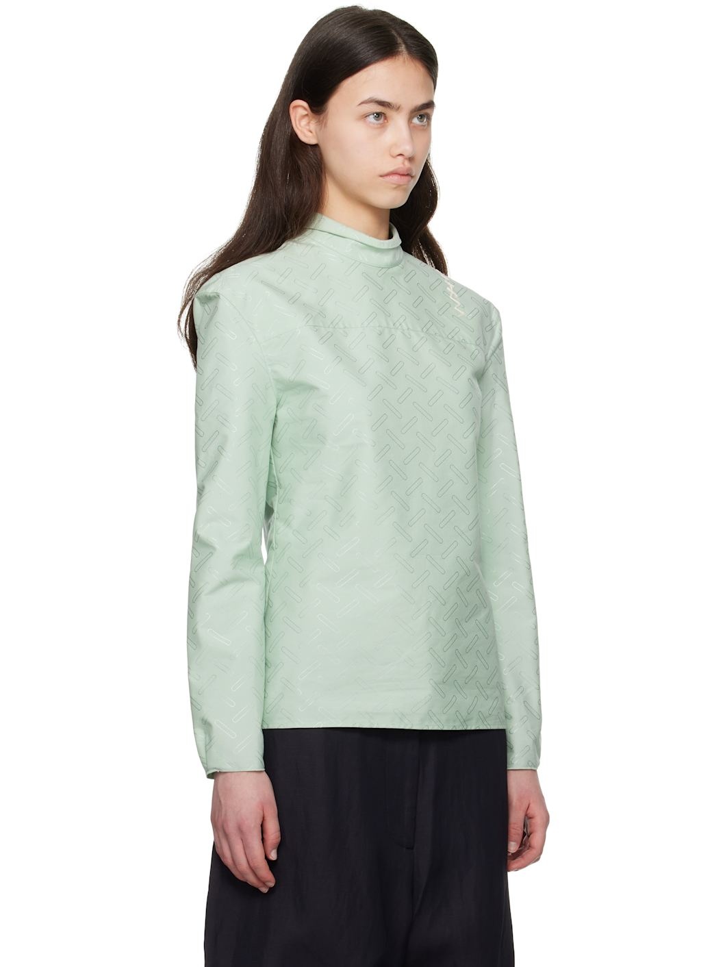 Green Confetti Cotton Jacquard Shirt - 2
