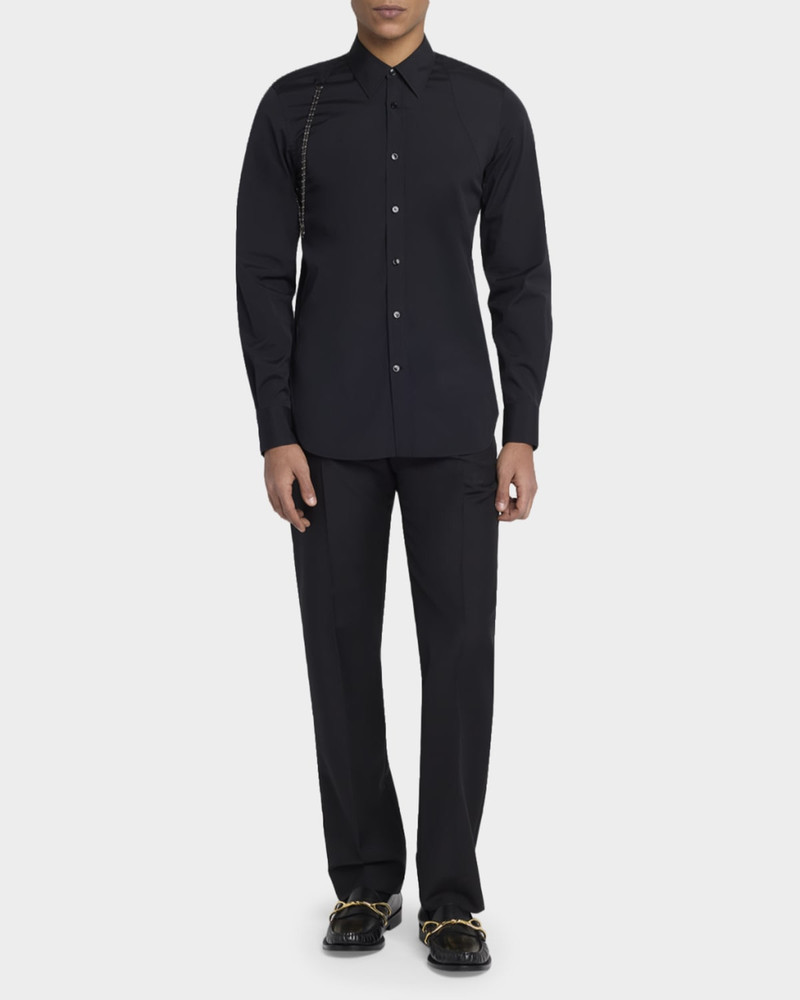 Alexander McQueen Men's Cotton Beaded-Harness Sport Shirt outlook