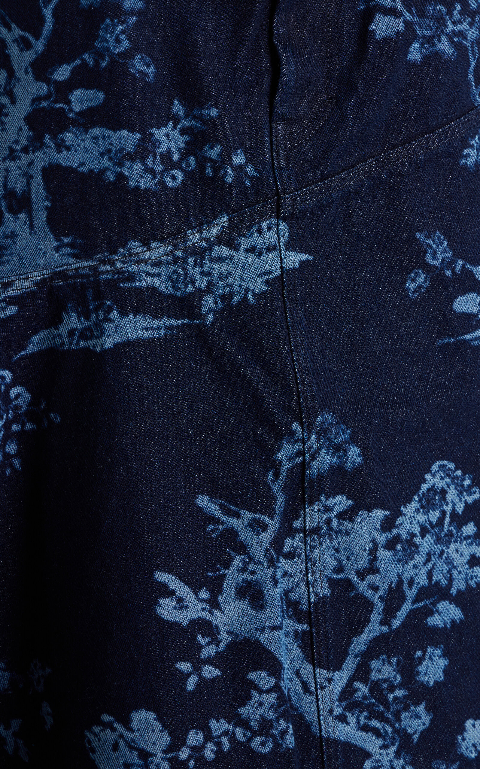 Printed Denim Midi Skirt navy - 3