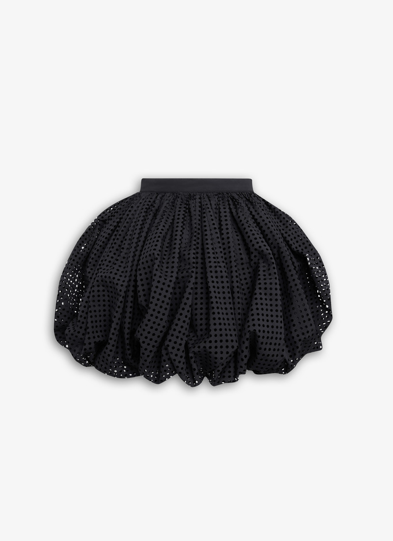 BUBBLE SKIRT IN PERFORATED POPLIN - 1