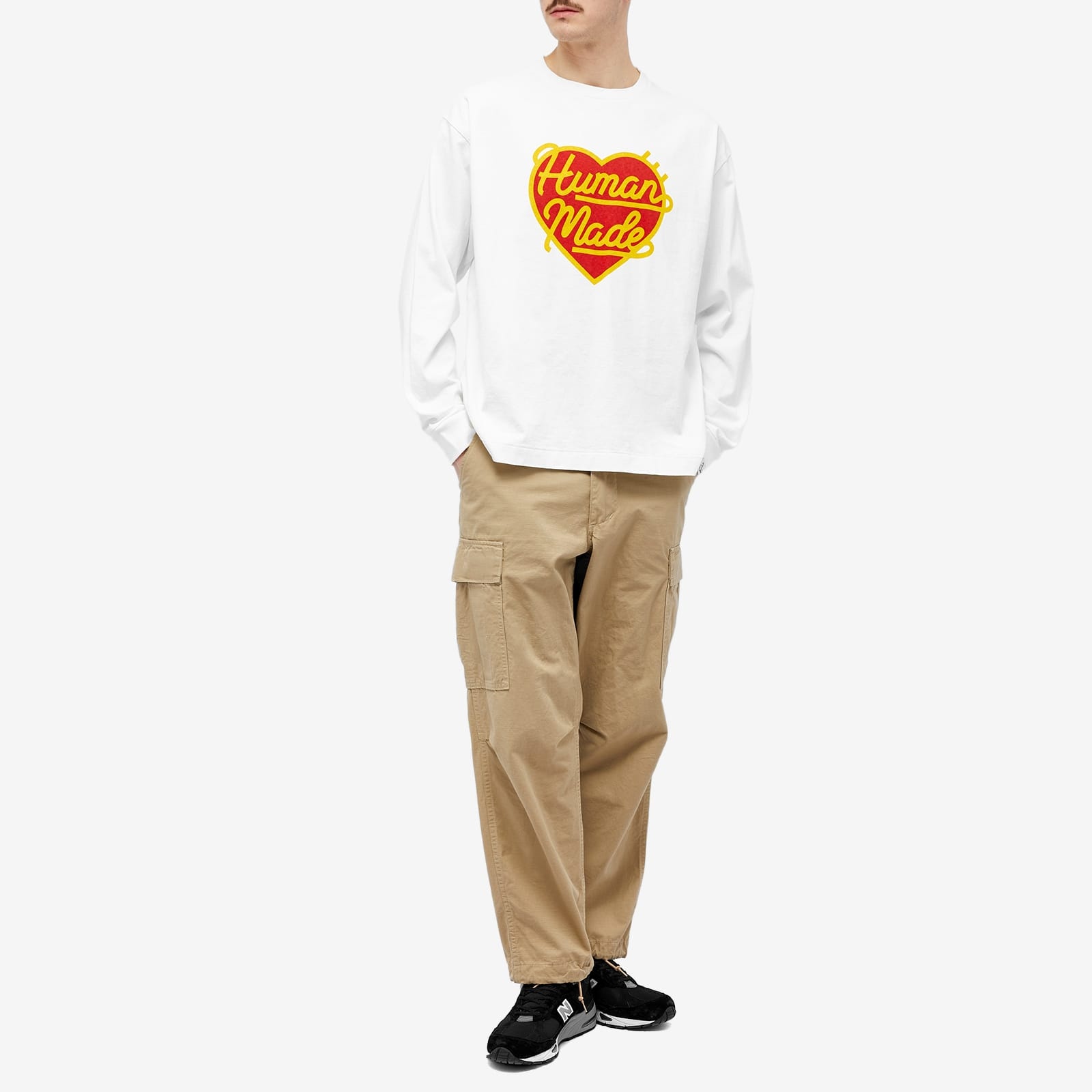 Human Made Long Sleeve Large Heart T-Shirt - 4