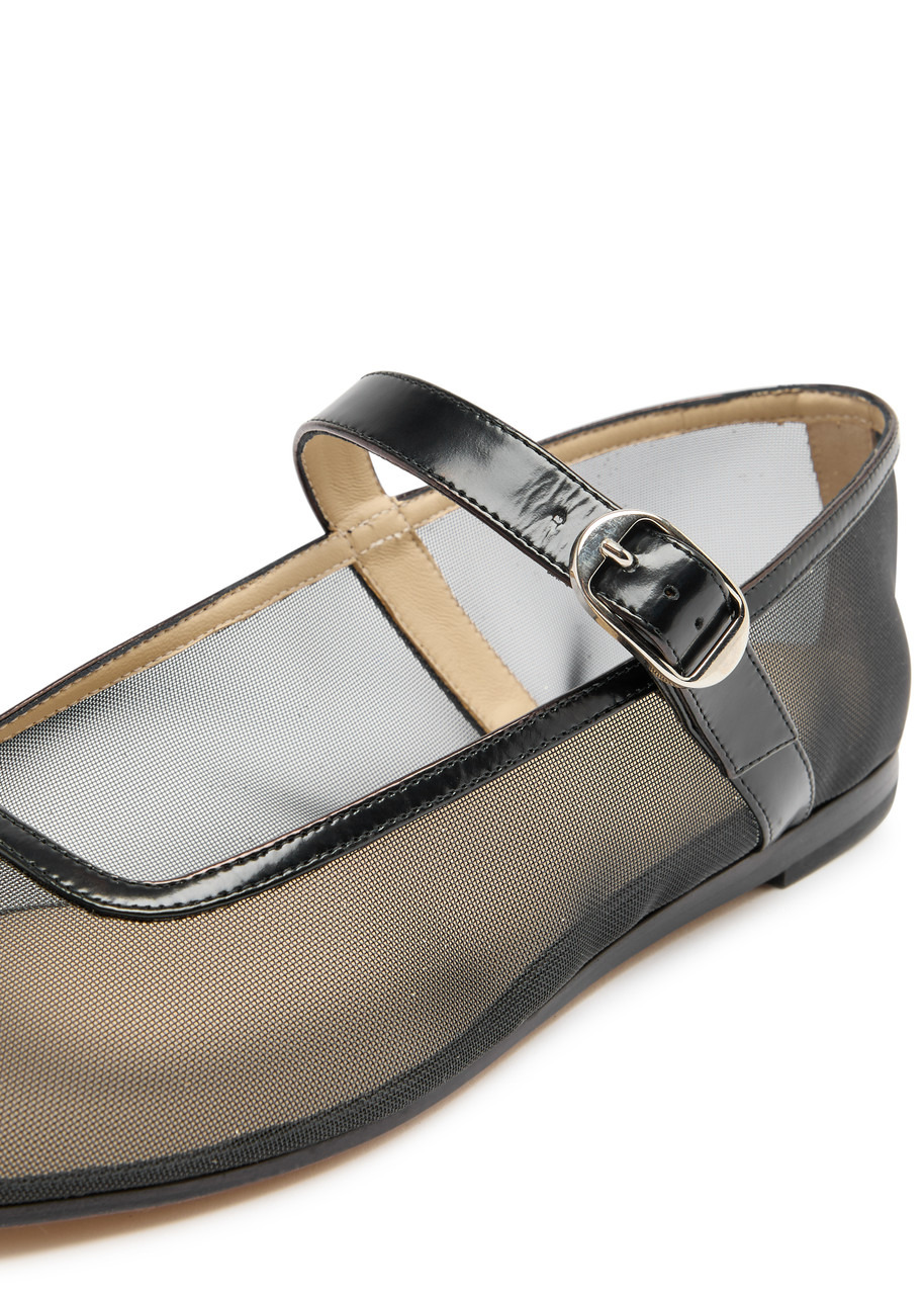 LE Monde Beryl Mary Jane Glittered Mesh Ballet Flats - 4