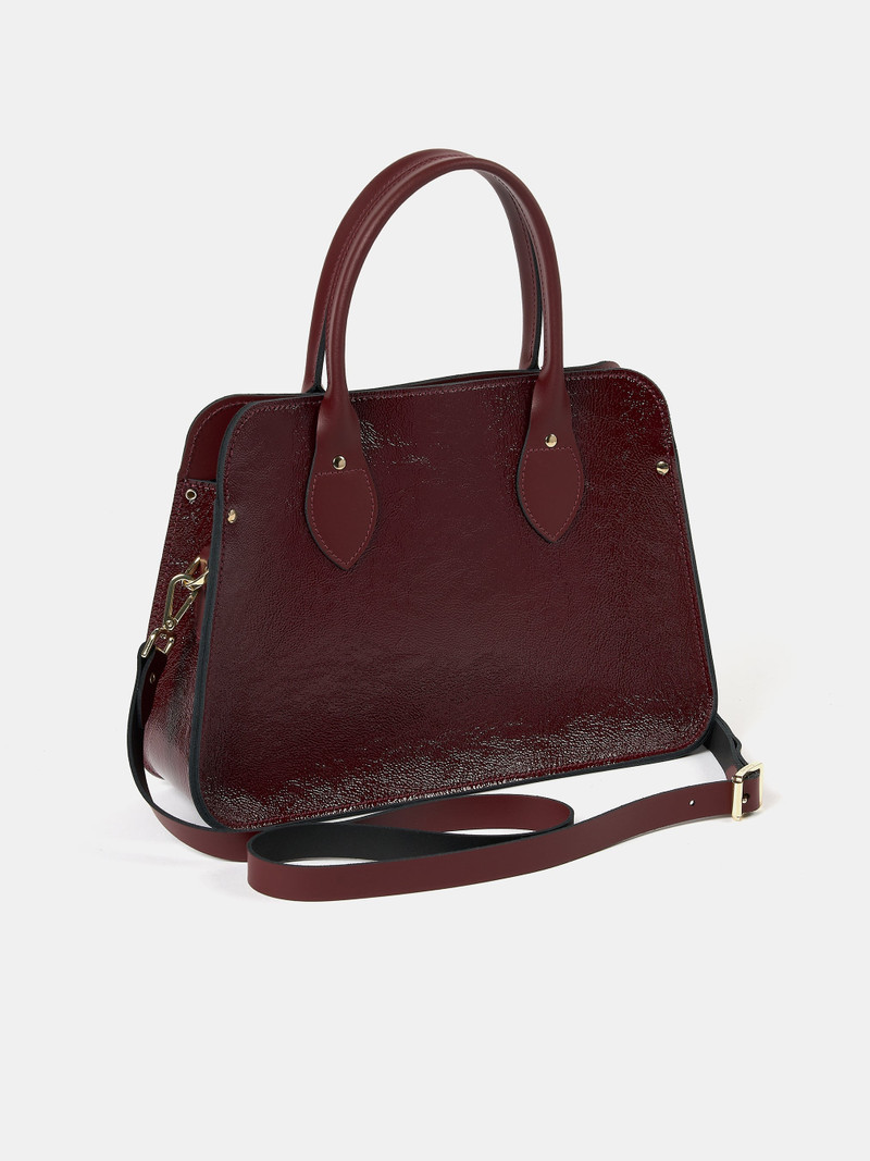 The Mini Work Bag - Oxblood Patent 4