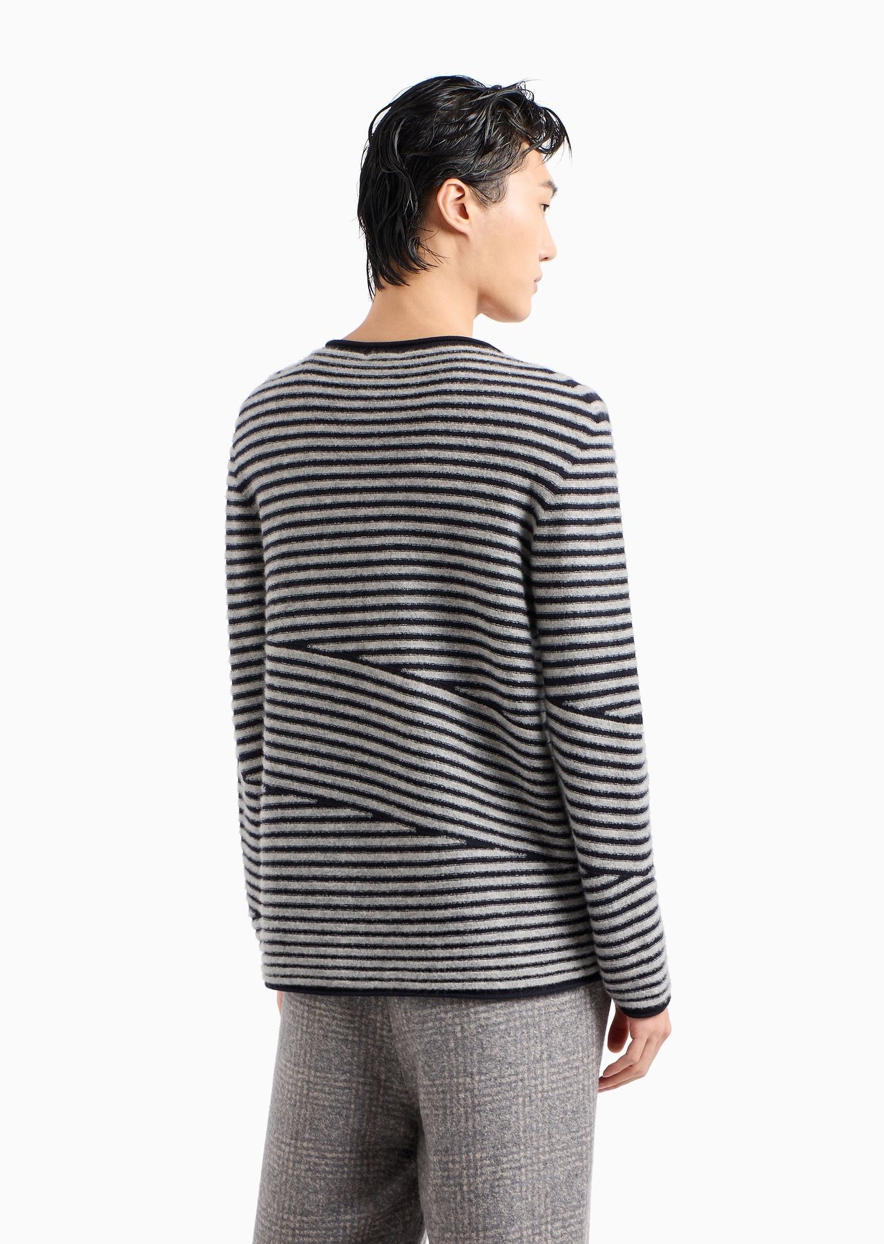 Crew-neck jumper in virgin wool, cashmere and bouclé silk - 3