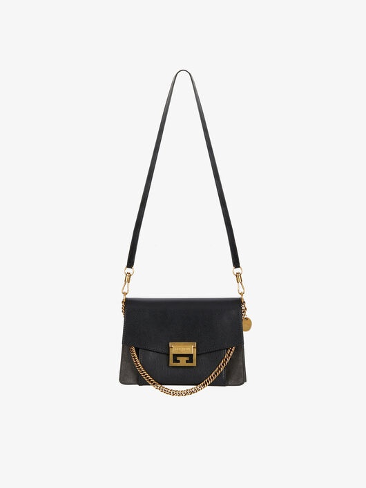 TWO-TONED SMALL GV3 BAG IN LEATHER AND SUEDE - 1