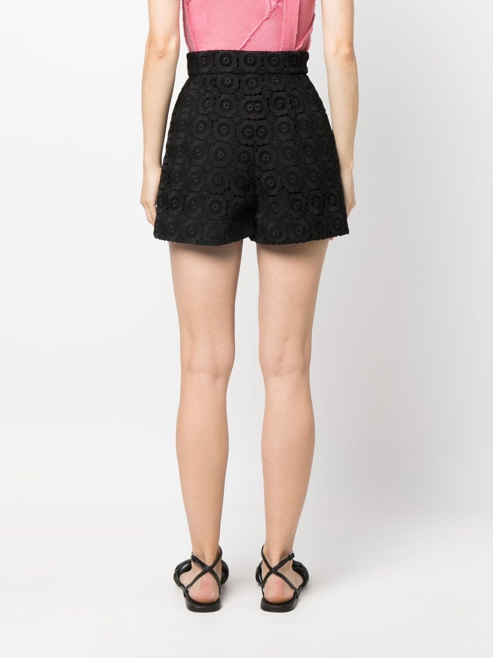 floral-appliquÃ© high-waist mini shorts - 4