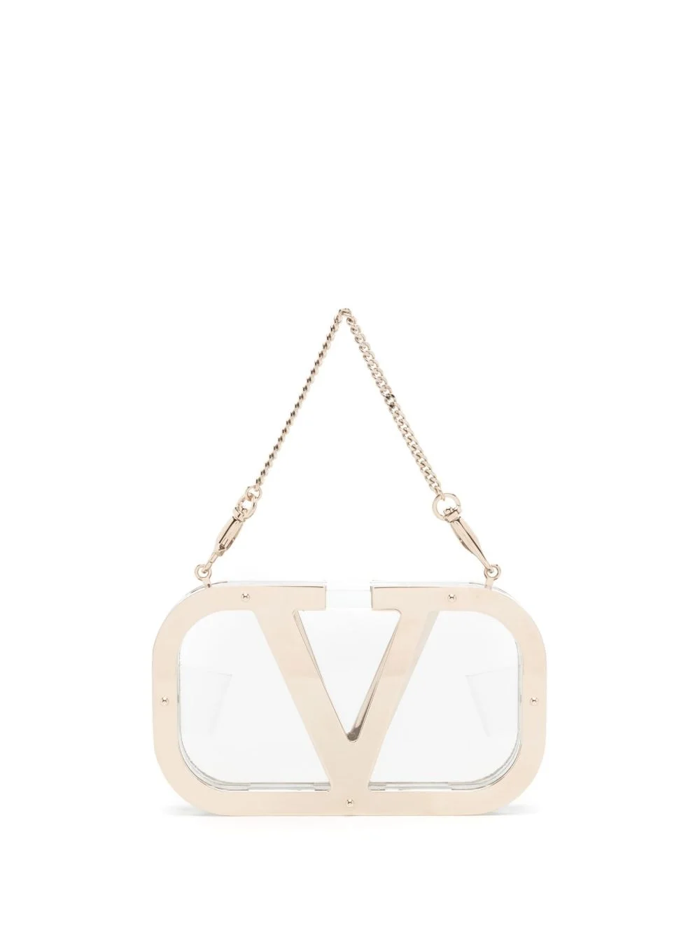 logo-plaque clear clutch - 1
