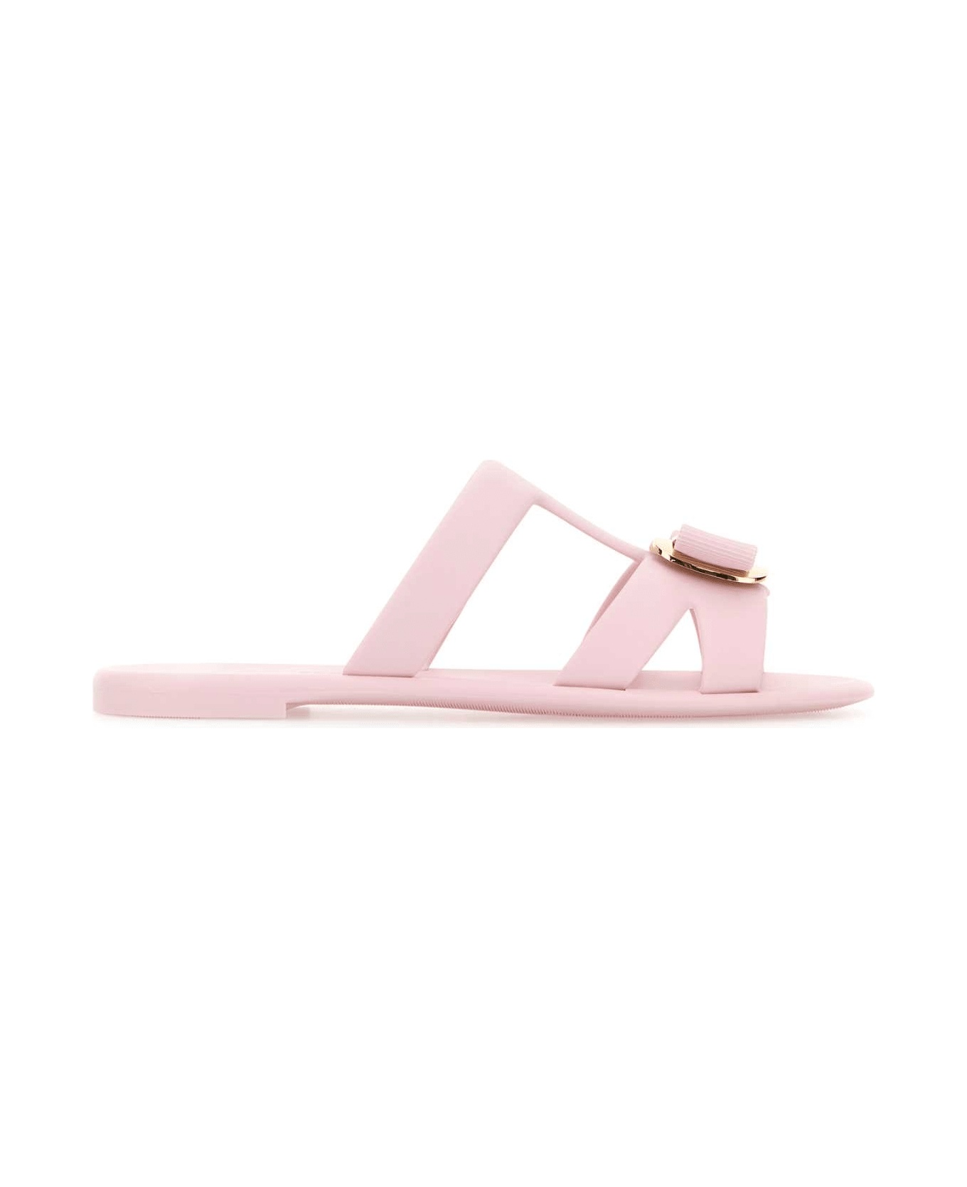 Pastel Pink Rubber Lilou Slippers - 1