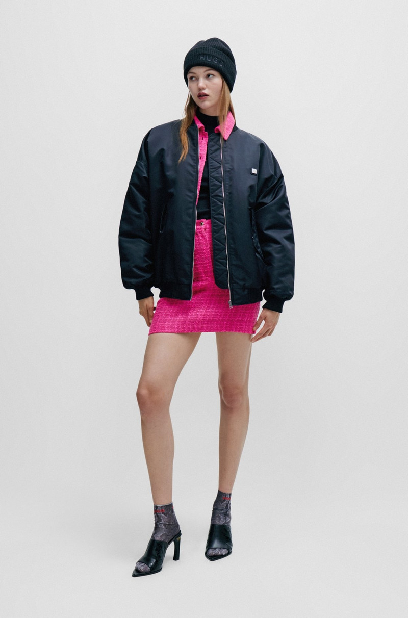 HUGO HARDWARE-TRIMMED MINI SKIRT IN BOUCLÉ FABRIC outlook