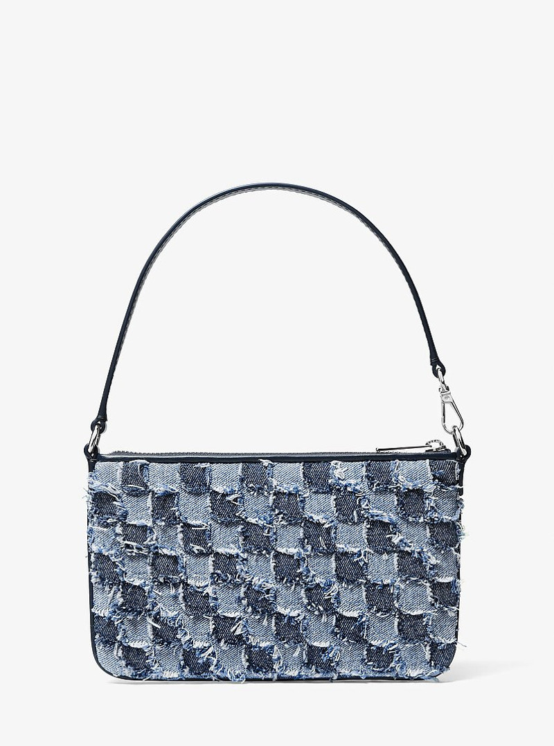 Jet Set Travel Small Patchwork Denim Convertible Wristlet 3