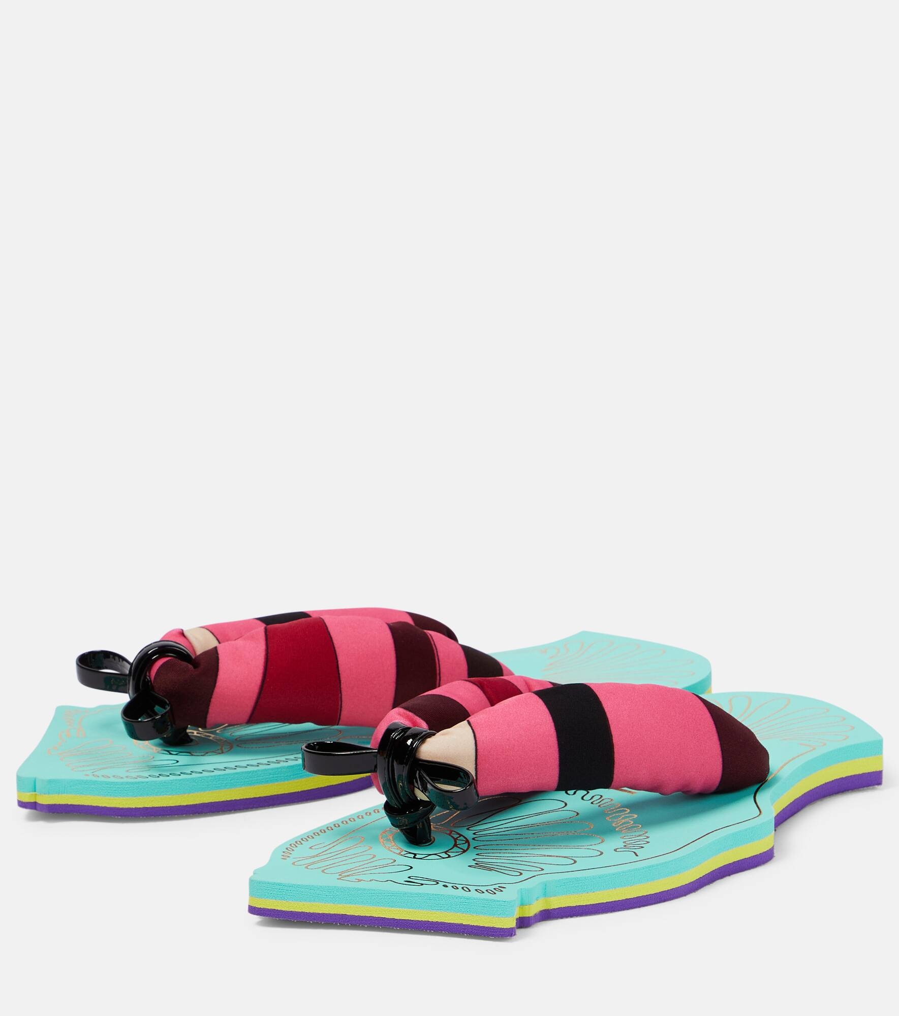 Marmo-print padded sandals - 5