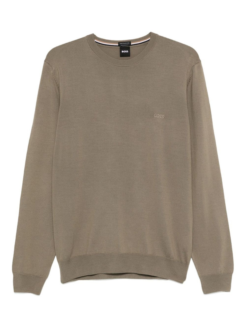 logo-embroidered crew-neck sweater 1