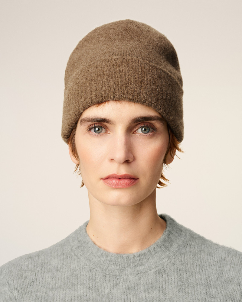 AMI Paris BROWN ALPACA STRIPED AMI DE COEUR BEANIE outlook