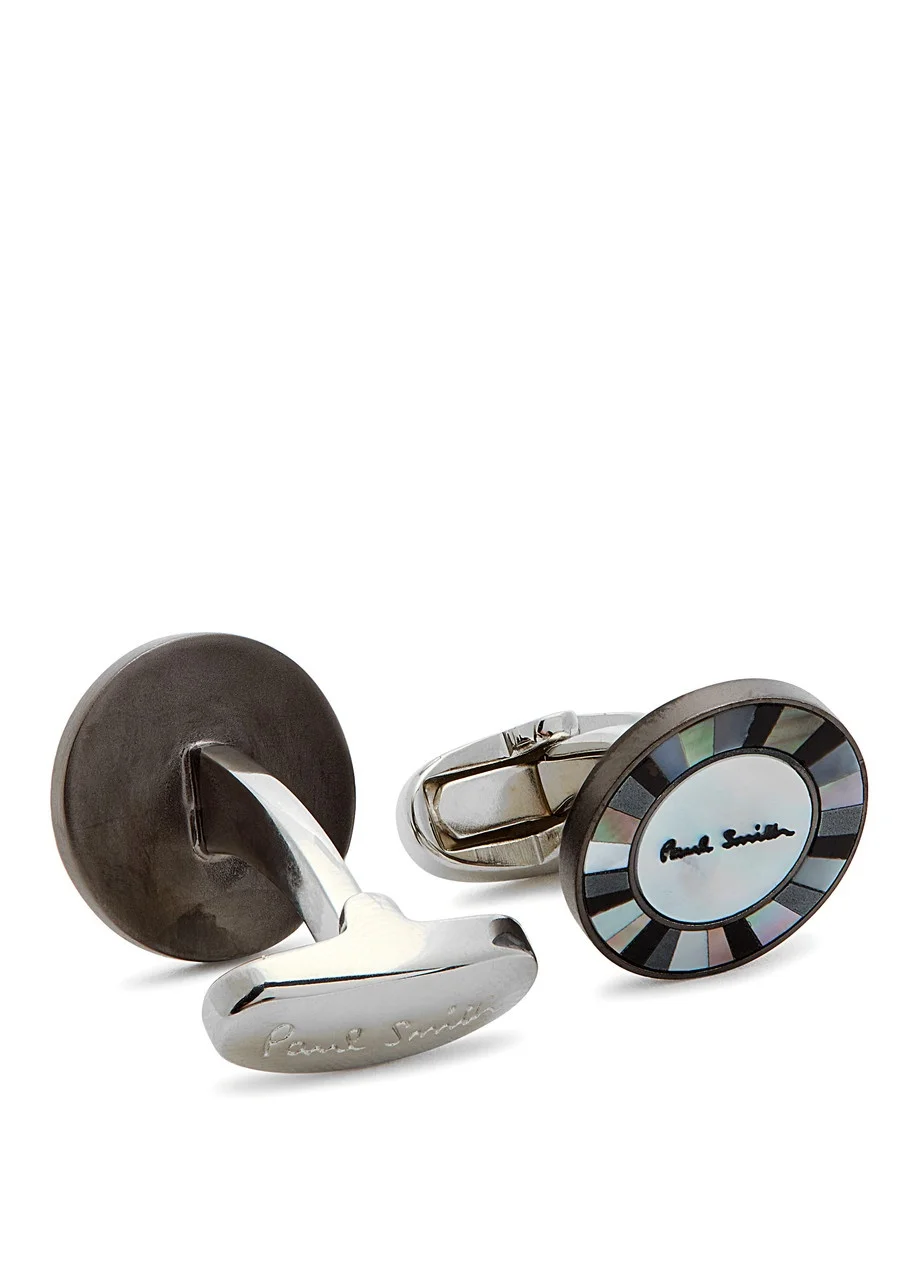 Paul Smith Mother-of-pearl Striped Cufflinks - 1