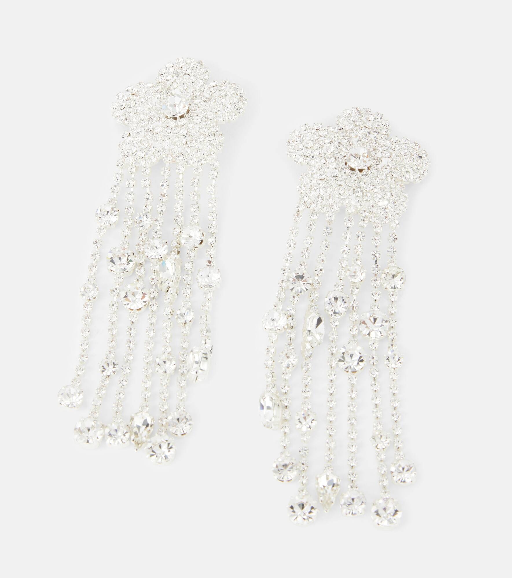 Floral crystal-embellished earrings - 4
