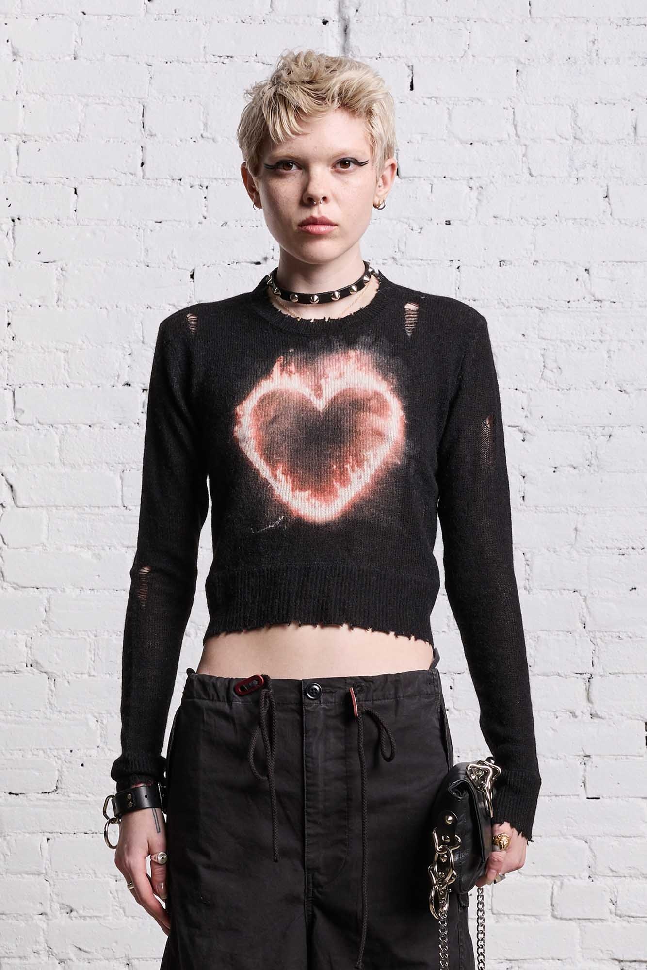 BURNING HEART BABY CREWNECK - BLACK - 4