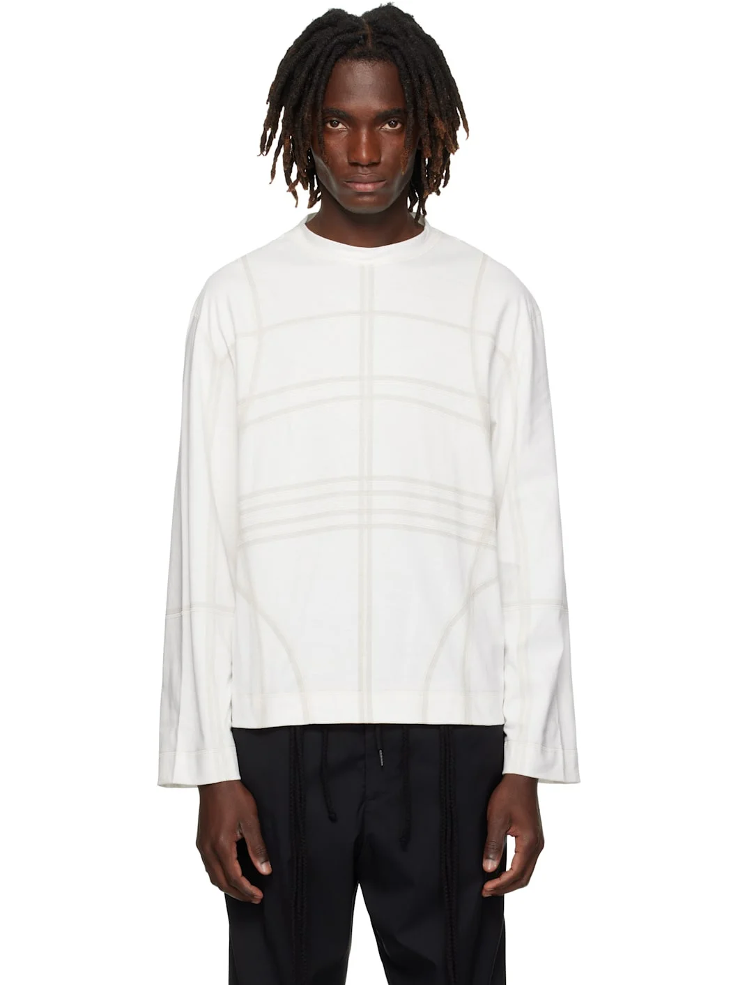 White Flatlock Long Sleeve T-shirt - 1