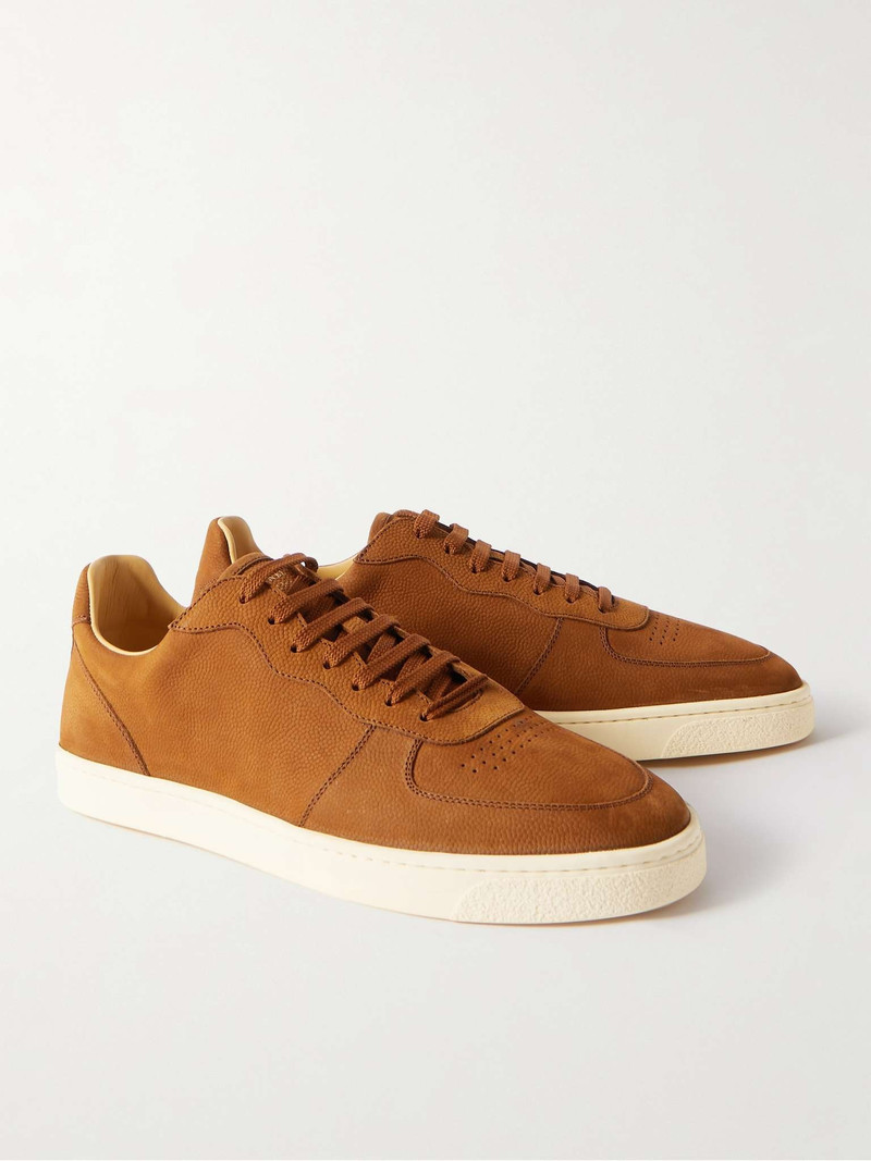 Pebble-Grain Leather Sneakers 4