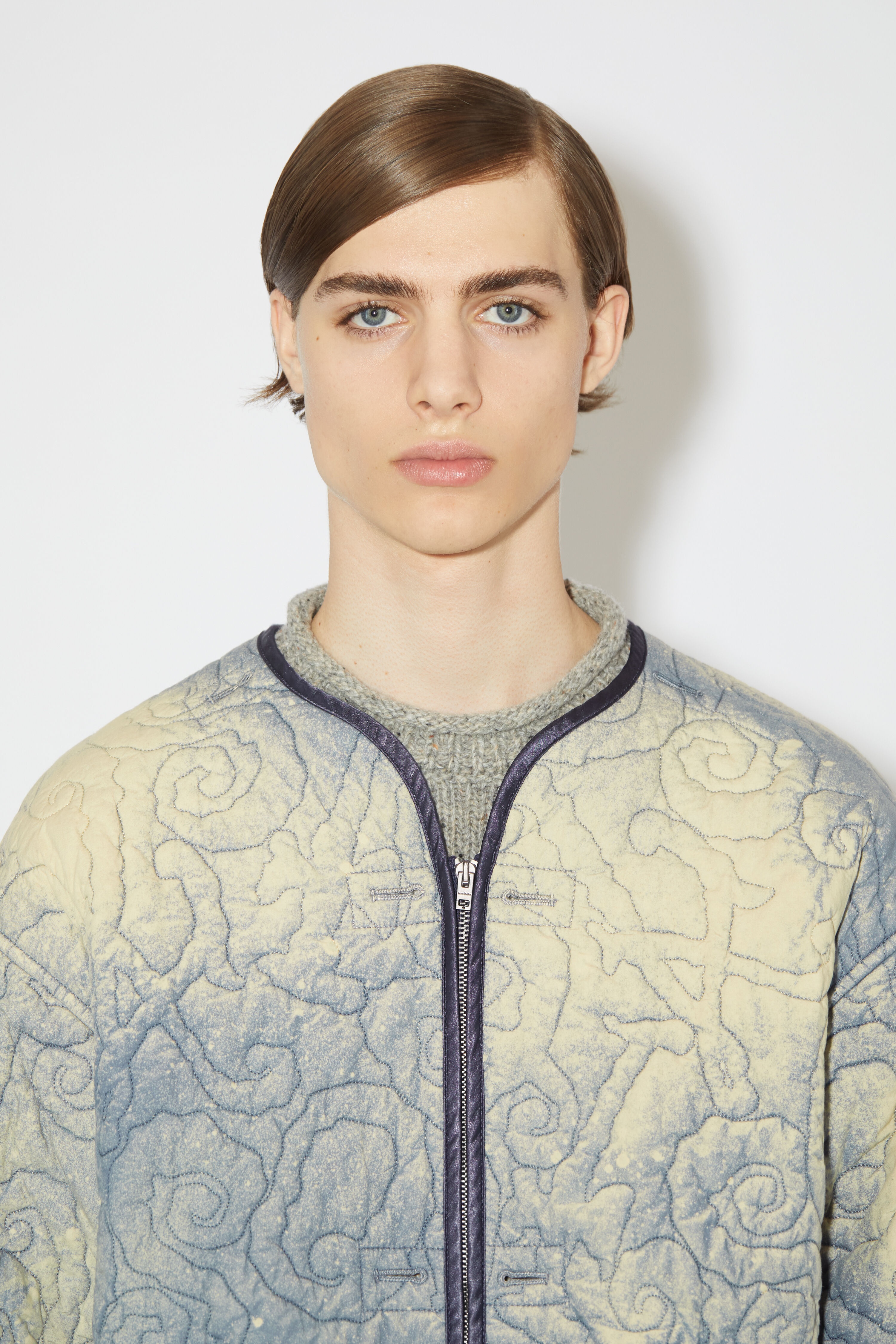 Lacing quilted jacket - Mid Blue - 6