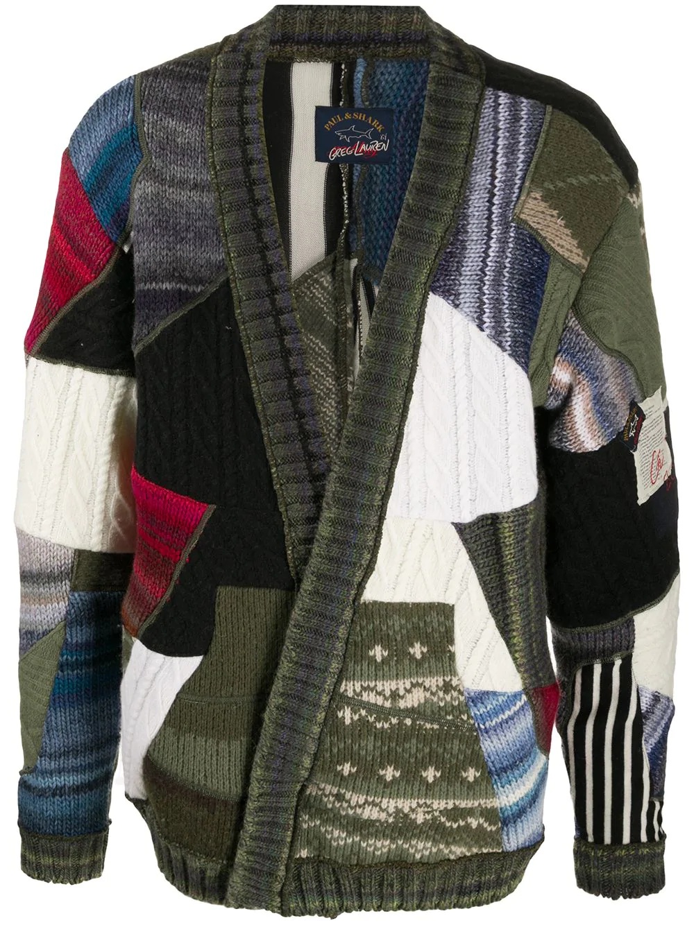 multi-patch cardigan - 1