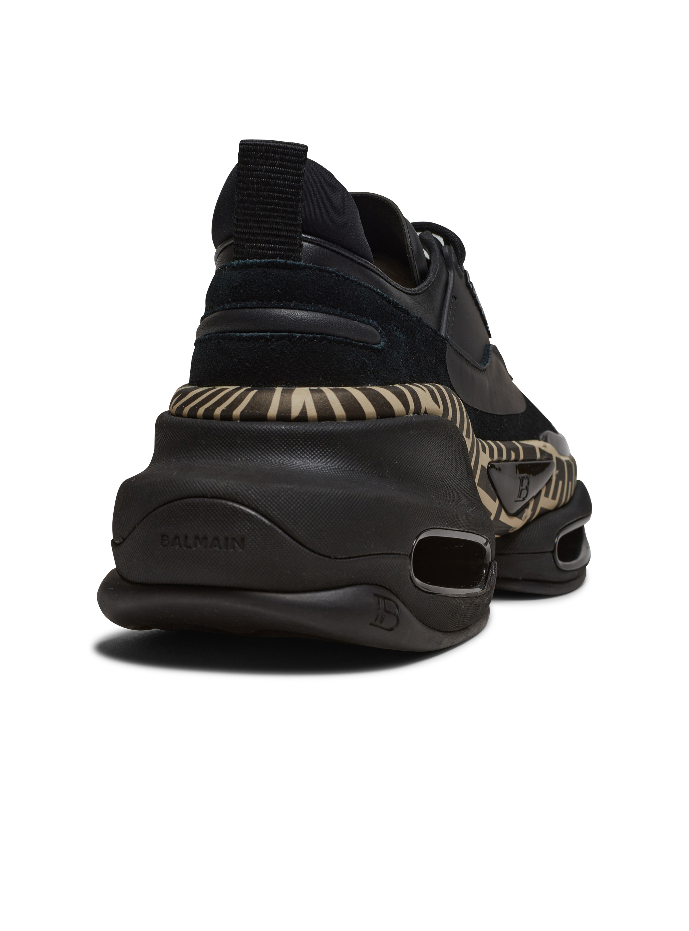 Leather and suede B-Bold low-top trainers with monogram print - 6