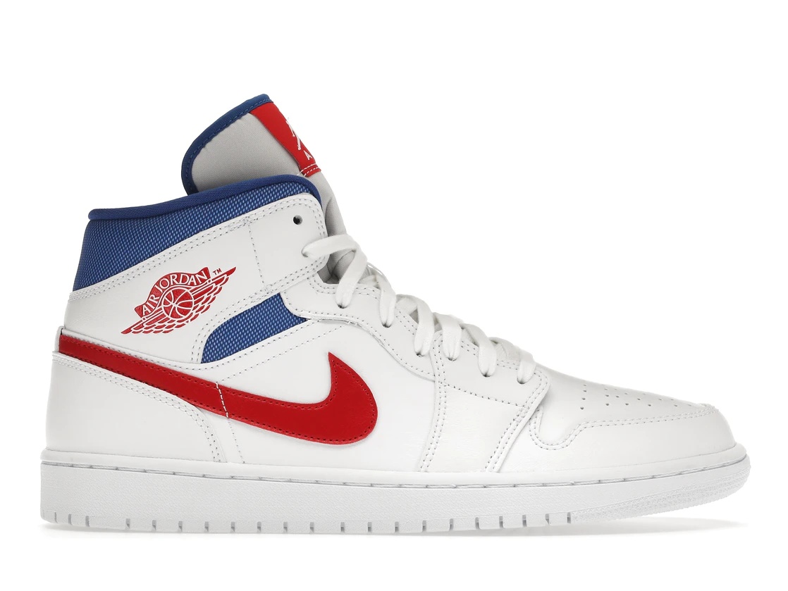 Jordan 1 Mid White Red Royal (W) - 1