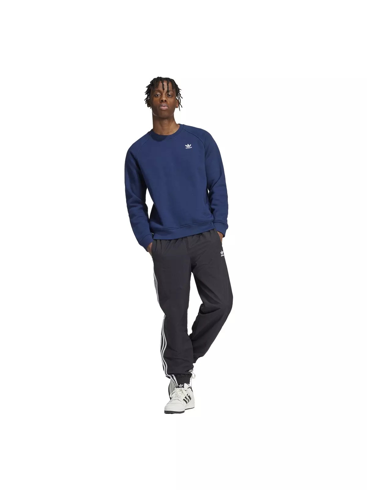 Originals Men's Trefoil Essentials Lifestyle Crew Sweatshirt -Navy - 5