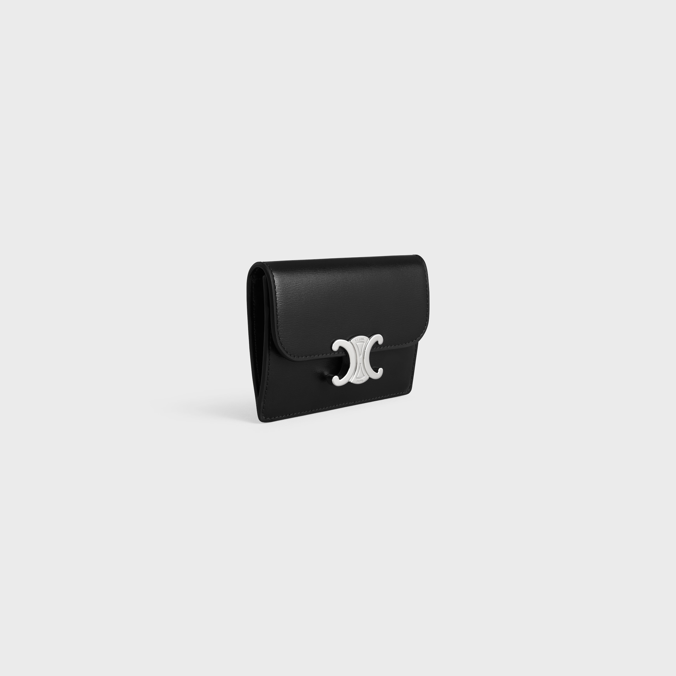 CARD HOLDER WITH FLAP TRIOMPHE in Shiny calfskin - 2