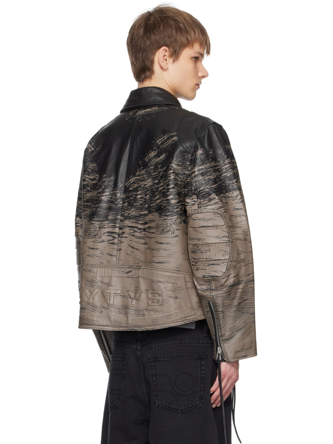 Black & Brown Dixon Leather Jacket - 3