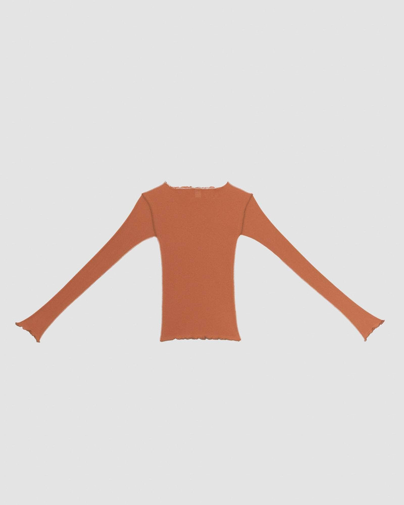 Vein Long Sleeve Tee - Fine Organic Cotton Rib 5