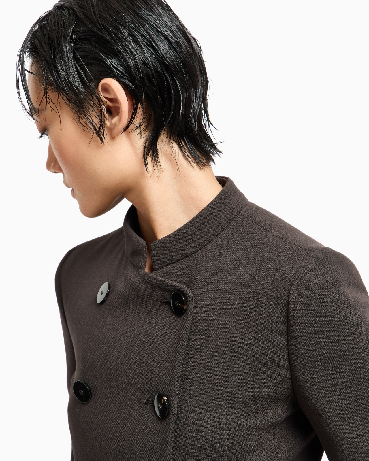 DOUBLE-BREASTED JACKET IN STRETCH VIRGIN WOOL - 5